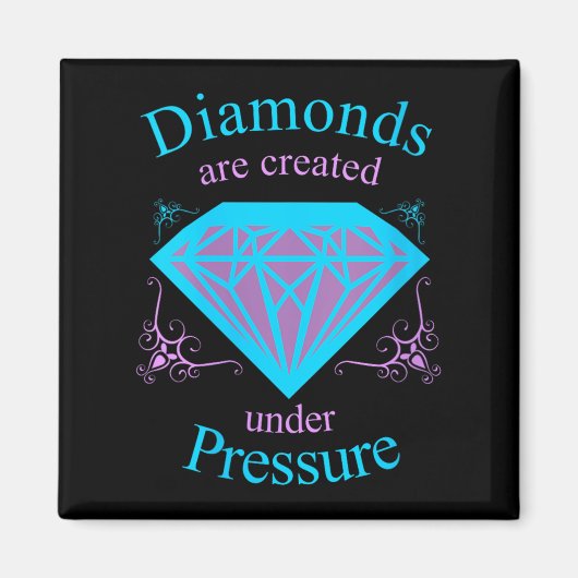 Womens Diamonds Are D Under Pressure - Motivationa マグネット (正面)