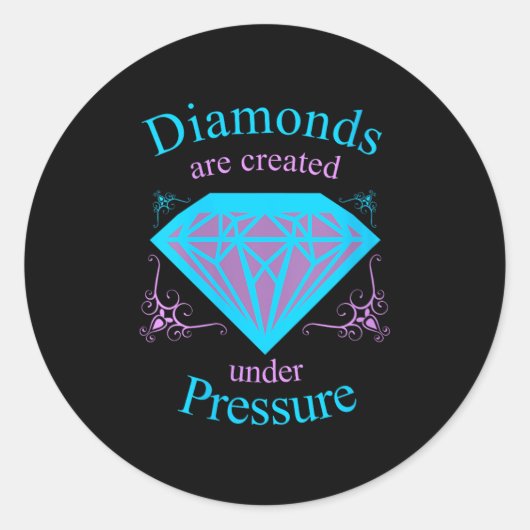 Womens Diamonds Are D Under Pressure - Motivationa ラウンドシール (正面)