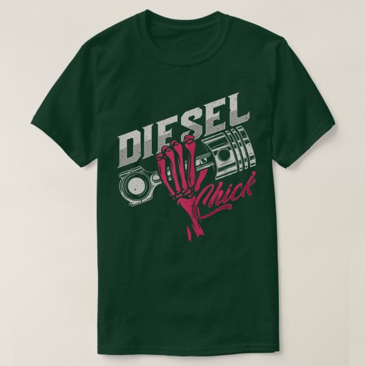 Womens Diesel Chick Trucker Highway Truck Driver A Tシャツ (デザイン正面)