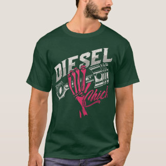 Womens Diesel Chick Trucker Highway Truck Driver A Tシャツ