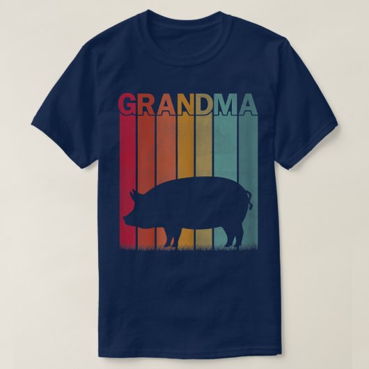 Womens Distressed Pig Graphic Retro Mother's Day G Tシャツ (デザイン正面)