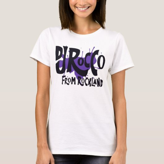 Women's DJ Rocco From Rockland ロゴ ブラック Tシャツ (正面)