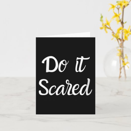 Womens Do It Ed Insres Courage Motivational V-neck カード (黄色い花)