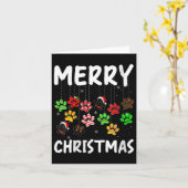 Womens Dog Paw Merry Christmas Pajamas Puppy Dog L カード (黄色い花)