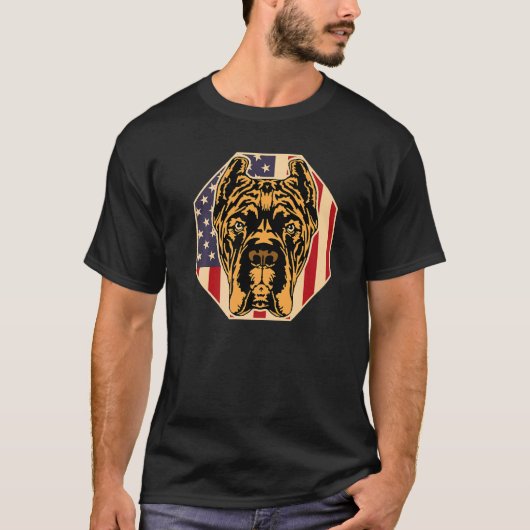 Womens Dog  USA Flag Cane Corso Mom  1 Tシャツ (正面)