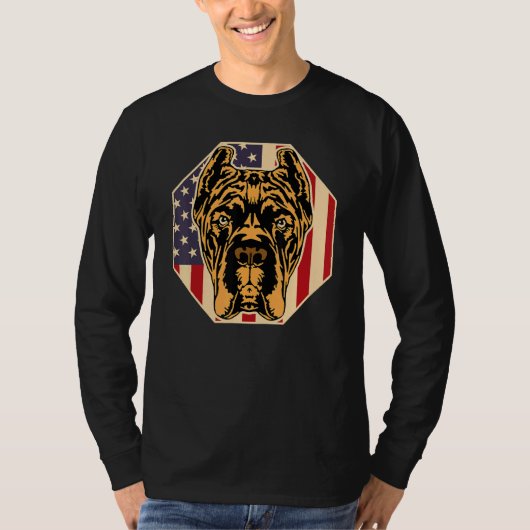 Womens Dog  USA Flag Cane Corso Mom 2 Tシャツ (正面)