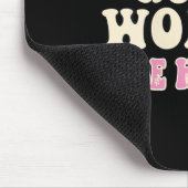 Womens Don't Worry We Be Happy Groovy Retro 70s Mo マウスパッド (コーナー)