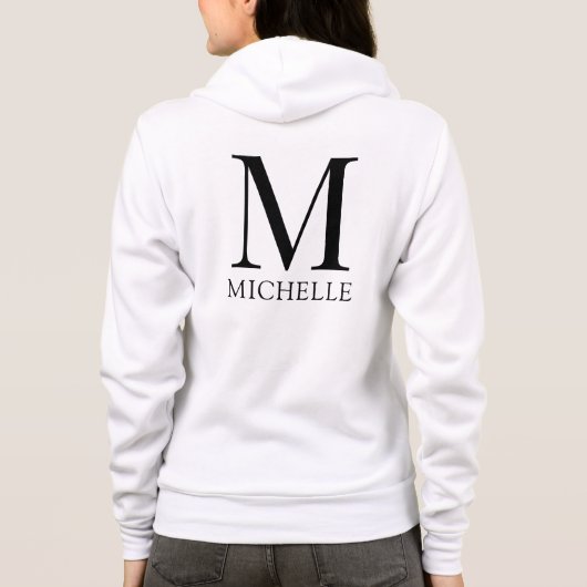 Womens Double Sided Design Print Name Monogram パーカ (裏面)
