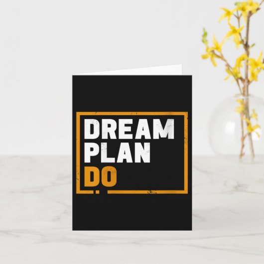 Womens Dream Plan Do - Insrational Quote Motivatio カード (黄色い花)