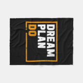 Womens Dream Plan Do - Insrational Quote Motivatio フリースブランケット (正面(横))