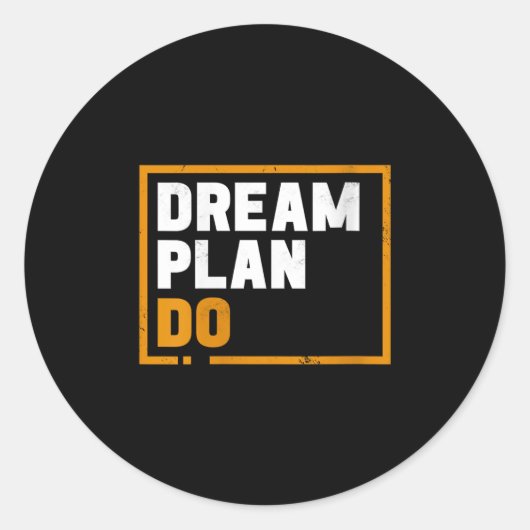 Womens Dream Plan Do - Insrational Quote Motivatio ラウンドシール (正面)