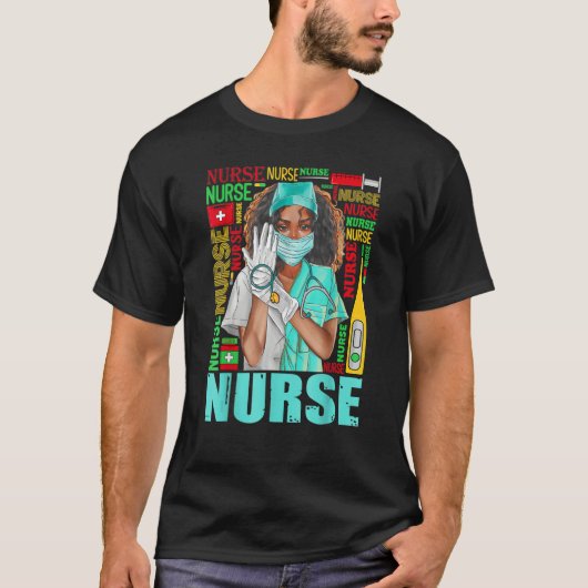 Womens Dy Black Nurse Week 2023 Costume Black Hist Tシャツ (正面)