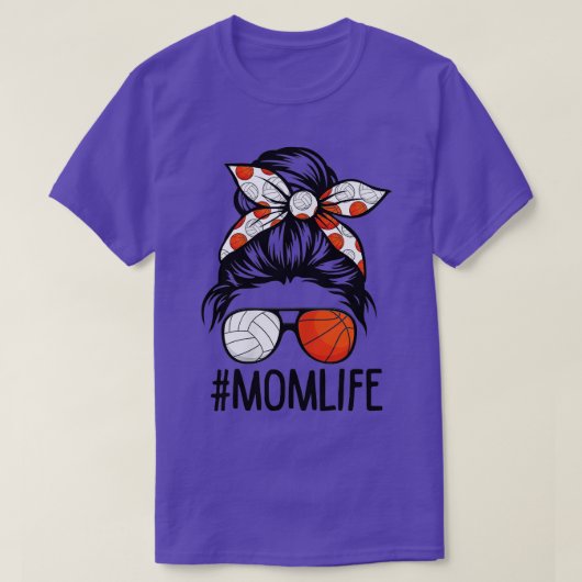 Womens Dy Mom Life Volleyball Basketball Mothers D Tシャツ (デザイン正面)