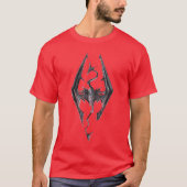 Womens Elder Scrolls Skyrim Dragon Emblem Video Ga Tシャツ (正面)