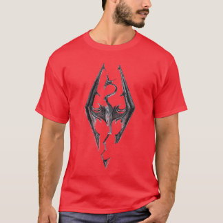 Womens Elder Scrolls Skyrim Dragon Emblem Video Ga Tシャツ