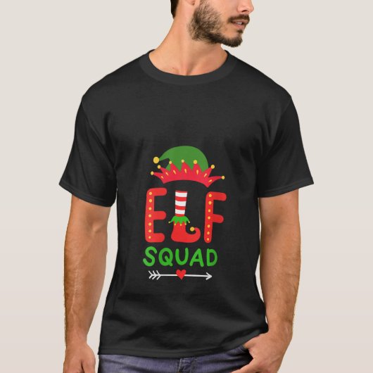 Womens Elf Squad Christmas Matching V Neck  Tシャツ (正面)
