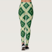Women's Emerald Green Diamond Geometric Leggings レギンス (裏面)