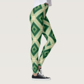 Women's Emerald Green Diamond Geometric Leggings レギンス (右)