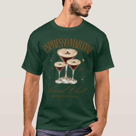 Womens Espresso Martini Social Club Drinking Cockt Tシャツ (正面)