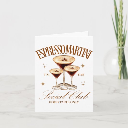Womens Espresso Martini Social Club Drinking Tail  カード (正面)