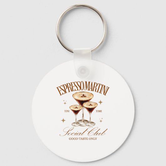 Womens Espresso Martini Social Club Drinking Tail  キーホルダー (正面)
