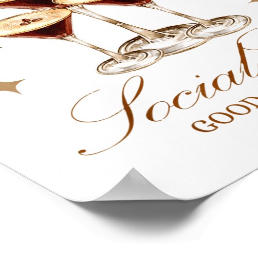 Womens Espresso Martini Social Club Drinking Tail ポスター (角)