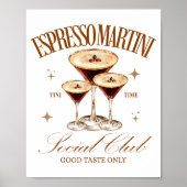 Womens Espresso Martini Social Club Drinking Tail ポスター (正面)