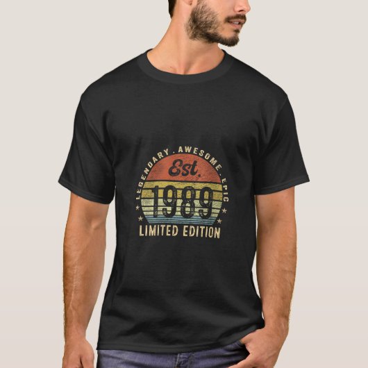 Womens Est 1989 Limited Edition 35th Birthday Gift Tシャツ (正面)