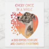 Womens Every Once In A While A Dog Enters ワインラベル (シングルラベル)