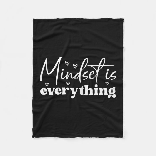 Womens Everything Is Mindset Insrational Mind Moti フリースブランケット (正面)