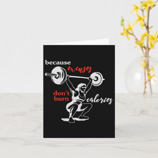 Womens Excuses Don't Burn Calories I Motivational  カード (黄色い花)