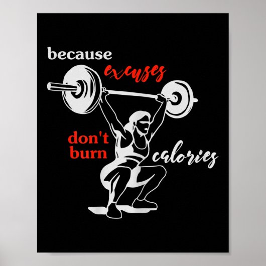Womens Excuses Don't Burn Calories I Motivational  ポスター (正面)