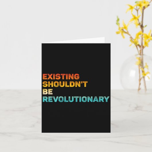 Womens Existing Shouldn't Be Revolutionary Retro V カード (黄色い花)