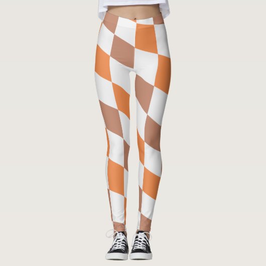 Women's Fall Fashion Checkered Leggings レギンス (正面)