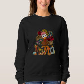 Womens Fall Turkey Mima    Thanksgiving Doodle Gra スウェットシャツ (正面)