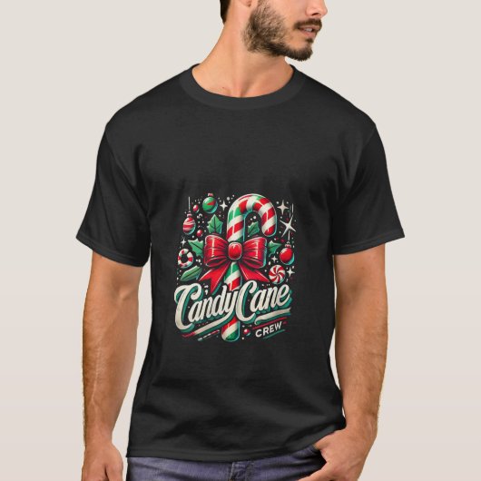 Womens Family Matching Xmas Christmas Candy Cane C Tシャツ (正面)