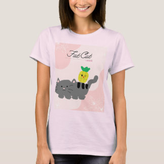 Women's Fat cat PINK春シャツ Tシャツ