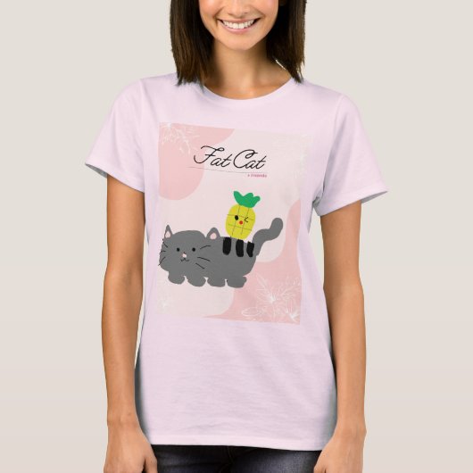 Women's Fat cat PINK春シャツ Tシャツ (正面)