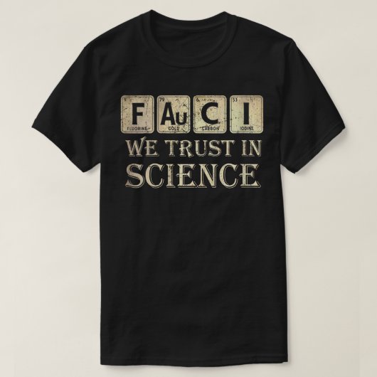 Womens Fauci我々は科学に信頼する期間ではなくモロン期間 Tシャツ (デザイン正面)