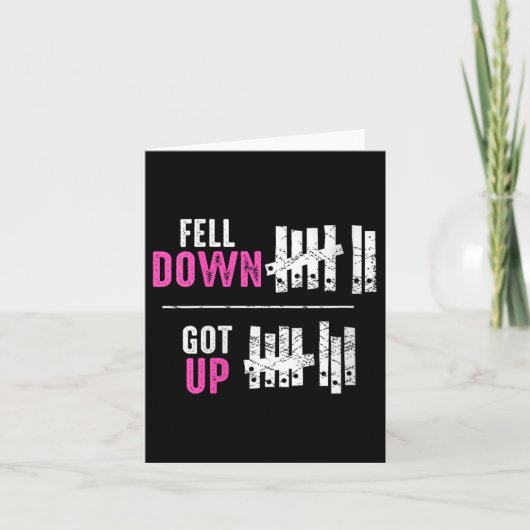 Womens Fell Down Got Up Motivational Funny Sitive  カード (正面)