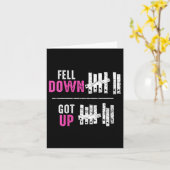 Womens Fell Down Got Up Motivational Funny Sitive  カード (黄色い花)