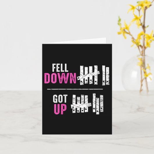 Womens Fell Down Got Up Motivational Funny Sitive  カード (黄色い花)