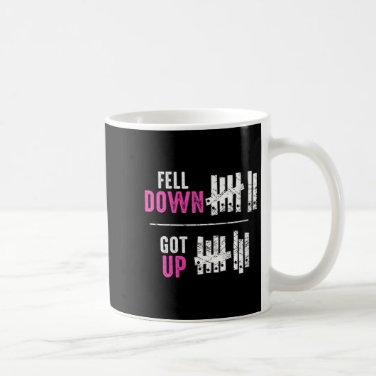 Womens Fell Down Got Up Motivational Funny Sitive コーヒーマグカップ (右)