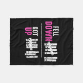 Womens Fell Down Got Up Motivational Funny Sitive  フリースブランケット (正面(横))