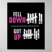 Womens Fell Down Got Up Motivational Funny Sitive  ポスター (正面)