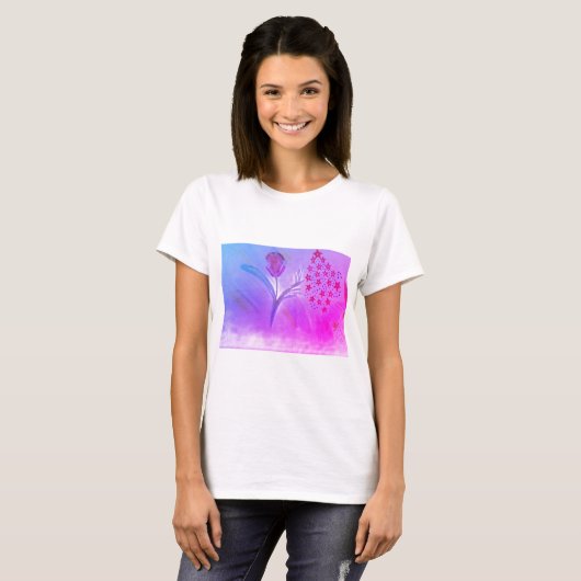 Women's firework fun floral T-Shirt Tシャツ (正面フル)