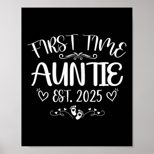 Womens First Time Auntie Est 2025 Soon To Be Mom M ポスター (正面)