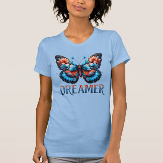 Women's floral butterfly dreamer t-shirt tシャツ