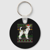 Womens Fox Terrier Dog Ugly Christmas Sweaters Hol キーホルダー (正面)