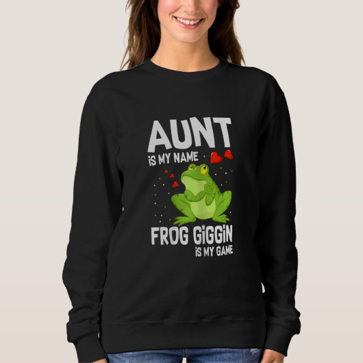 Womens Frog Catching For Bullfrog Hunter and Frog  スウェットシャツ (正面)